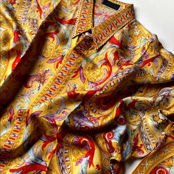 GIANNI VERSACE VINTAGE '93 SILK Spellbook PRINTED SHIRT BAROQUE ATELIER MYTHS - Picture 7 of 12